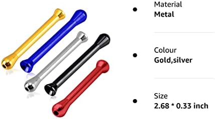 Metal Snuff Straw,5 PCS Portable Sniffer Snorter Snorting Kit Aluminium Snuff Kit Nasal Tube Snuffer Bottle 69MM 5 Colors