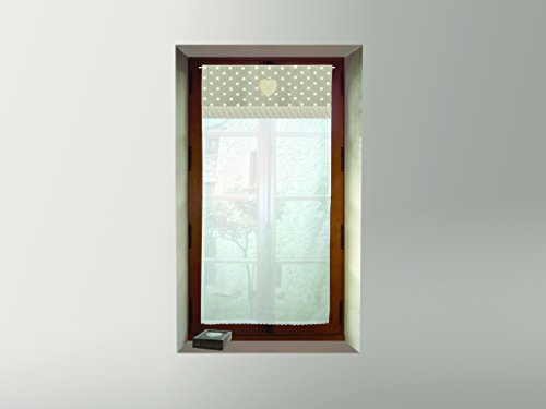 Soleil d'ocre Tendina a vetro ricamata in cotone