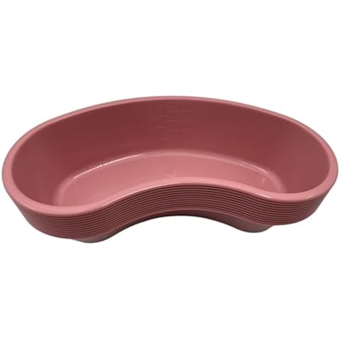 Comfort Axis Graduated Kidney Shaped Plastic Emesis Basin, 500 Milliliters, Pack of 12, Rose Cover