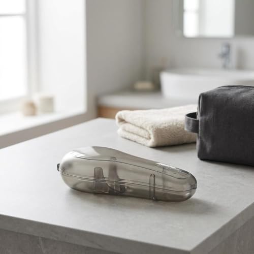 Capa protetora masculina para barbeador de viagem, à prova de choque, organizador de barbeador masculino, cinza, portátil, capa protetora para uso em viagens