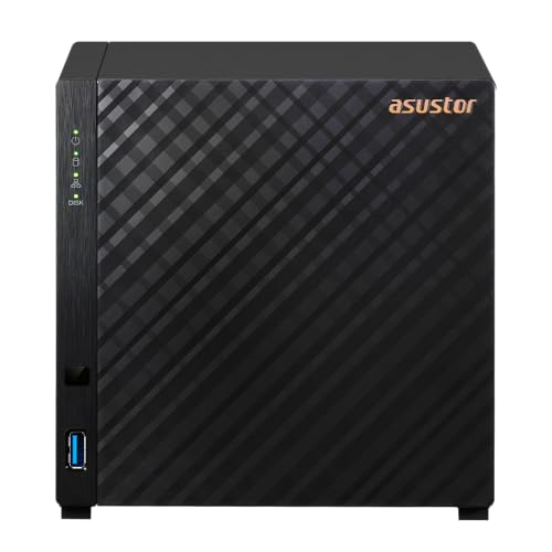 Image of Asustor Drivestor 4 Gen 2 AS1204T, 4 Bay NAS, Quad-Core 1.7GHz CPU, 2.5GbE Port, 1GB DDR4, 3 USB 3.0, Best Budget Home Cloud, Small Office Backup, 4K Media Center, Network Attached Storage (Diskless)