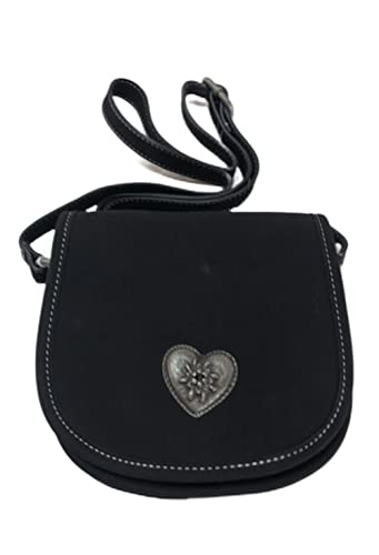 QIMMU Dirndl Tasche Damen - Herztasche Mit Edelweiß Für Oktoberfest & Trachtenfeste