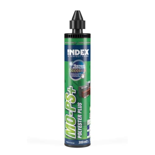 Index MO-PS+ [MOPS300] Fijaciones químicas. Polyester plus sin estireno con testigo de manipulado. Homologado ete opt.7. - 300 ml + 2 canulas de aplicación, Gris Cover