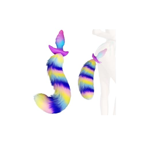 5.11 Fox Tail Plug Fantasy Buttplug - Silicone Large Butt Plug Tentacle Dildo with Furry Tail for Cosplay Beginner-Friendly Anal Stretcher Anal Dildo Sex Toys for Women Men