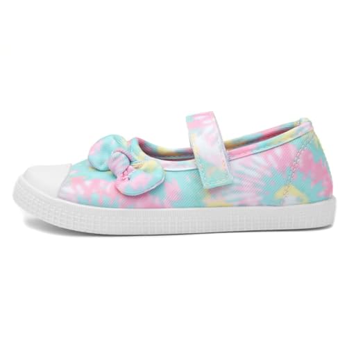 Walkright Claudia Girls Multi Tie-Dye Bow Canvas - Size 12 Child UK - Multicolour
