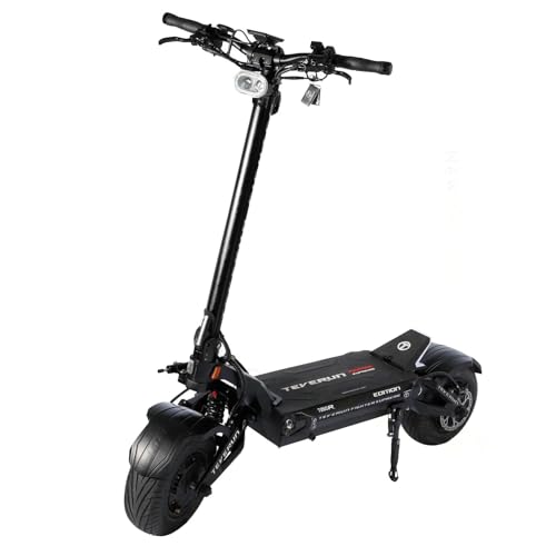 TEVERUN Trottinette Electrique Adulte Fighter Suprem 7260R V3, 2 Moteurs de 2500W, Autonomie jusqu'à 200km, 25kmh, Pneus Tubeless 13', Ecran TFT 3,5 Pouces, Noire