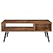 Iwell Mid Century Coffee Table with Drawer and Storage Shelf for Living Room, Wood Cocktail Table, Accent TV Table for Reception Room/Office, Easy to Assemble, Rustic Brown