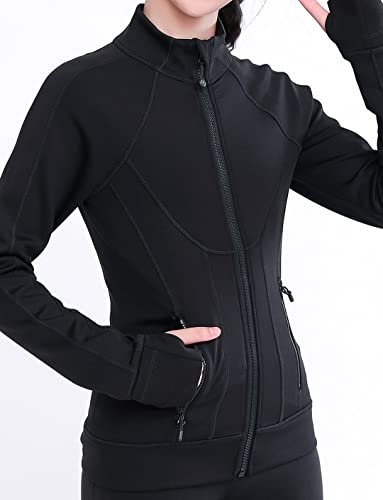Girls Cardio Yoga Jacket Figure Skating Jacket Slim Fit with Smooth and Cotton Soft Fabric Designed Thumbholes2