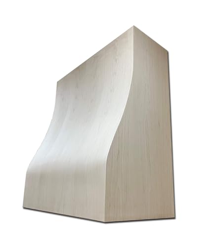 Castlewood WCAS Curved Cascade Wood Range Hood, Wall Mount, Kitchen Vent Hood in Alder, Cherry...