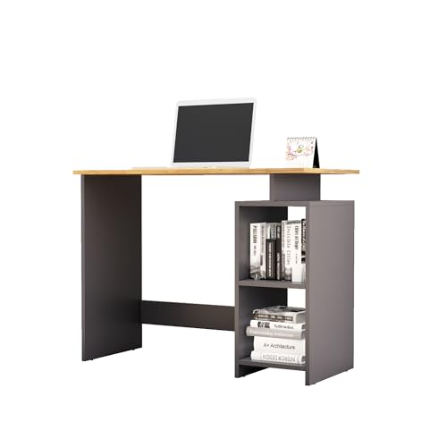 Image of Bniture Wooden Study Table for Home | Engineered Wood Laptop Study Table with Book Shelf | Multi Purpose Office Desk for Laptop & Computer| Workstation for Home & Office | Slate Grey & Giant Wood