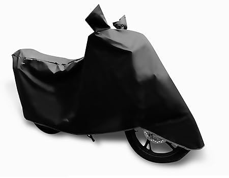 Image of Heavy Duty Waterproof Scooty & Bike Cover for Upto 160cc - UV Resistant, Dustproof & Rain Protection, All-Weather Outdoor Cover for Bikes & Scooty with Buckle Straps (Black)