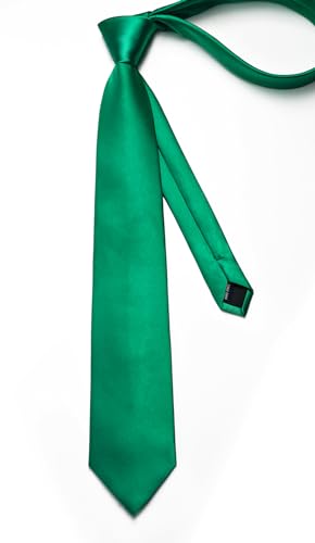 Image of Enlision Mens Ties Solid Color Satin Necktie Ties for men Handkerchief Cufflinks Pocket Squares for Wedding