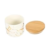 BESTYASH Luftdichter Tragbarer Keramik Vorratsbehälter für Kaffee und Tee Kleiner Weißgoldener...