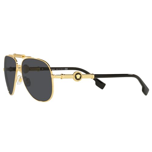 Versace Unisex Sunglasses Gold Frame, Dark Grey Lenses, 59MM3