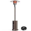 48,000 BTU Propane Patio Heater with Sand Box, Table, Double-Layer Stainless Steel Burner and Safety Protection System, Outdoor Heater with Wheels for Home&Commercial Use in Backyard, Garden