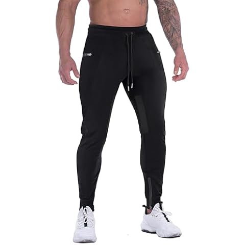 MAIKANONG Mens Gym Joggers Pants Casual Training Tapered Sweatpants Gym Workout Track Pants Black Cover