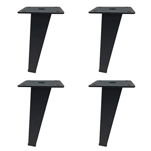 Pied de support de meuble en métal à Tube carré Conique, Accessoires de Meubles en Fer laqué noir-130MM / 150MM / 170MM