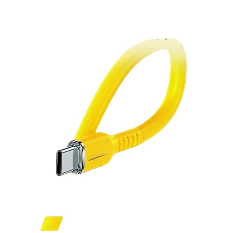 Cable de carga rápida tipo C de 100 W, de silicona líquida, cable de transmisión de datos (beige)