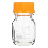 ULTECHNOVO 100ml Borosilicate Glass Screw Cap Reagent Bottle Chemical Sample Container Cylindrical Laboratory Medicine Refillable Bottle for Scientific and Industrial Use