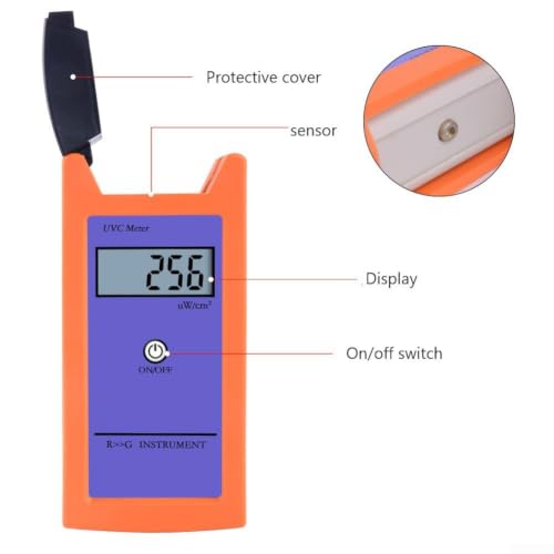 Medidor de luz UVC digital con pantalla LCD y sensor de sonda de vidrio para laboratorio 8