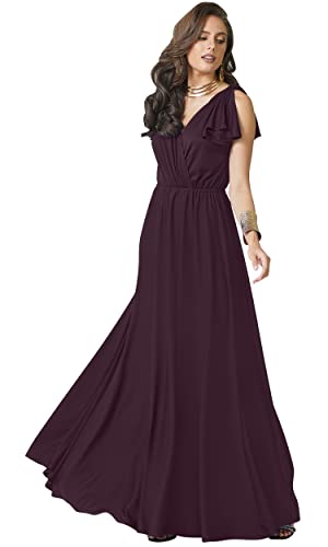 Image of KOH KOH Womens Long Sleeveless Bridesmaid Wedding Guest Prom Maxi Dress