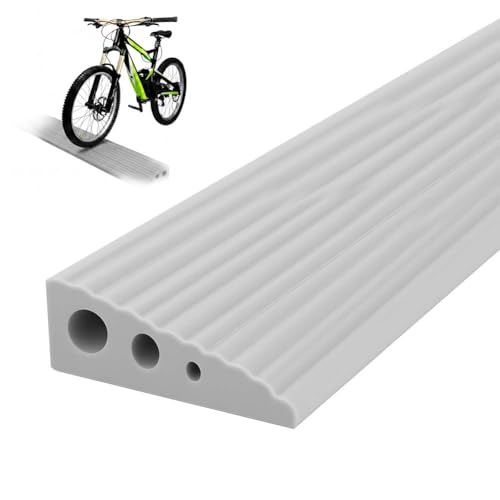 OSDUE Türschwellenrampe 90x6x2cm Schwellenrampe Saugroboter Rollstuhlrampe rutschfeste Oberfläche Gummirampe Auffahrrampe Schwellenrampe für Türöffnungen Bordsteine Stufen Scooter (Grau)
