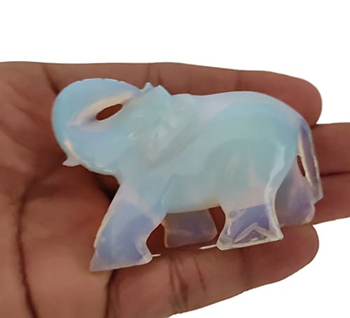 2 pouces Opalite Gmestone Éléphant Sculpture En Cristal Statue Guérison Reiki Poche Pierres Précieuses Figurines Artisanat Animal Sculpture Sur Pierre Cover