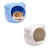 Hamsterhaus Keramik, Hamster Versteck, Keramikhaus für Nager, Hamster Zubehör, Hamsterkäfig Zubehör, Hamster Spielzeug, Zwerghamster Käfig, Hamster Tunnel per Chinchilla, Ratte, Mäuse, 2 STK