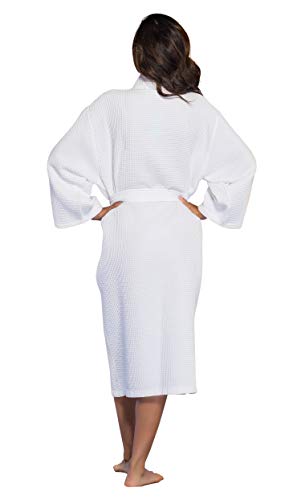 Turquaz Linen Lightweight Long Waffle Kimono Unisex Spa Robes For Women And Men #TOP4