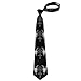 MZERSE Ties for Men Boys Wedding Dance Prom, Fashion Skinny Neck Tie Gothic Occult Satan Penta Symbol Skull