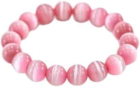Amazon | [幸福の石] ピンクキャッツアイブレスレット キャッツ