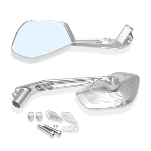 Rétroviseurs Moto C400GT Pliants en Aluminium CNC Miroir Bleu Grand Angle