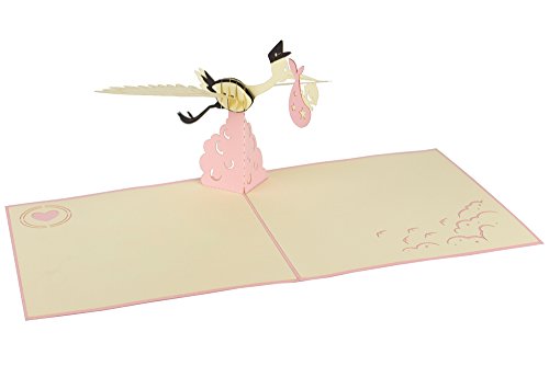 Origamo PAV611G - Biglietto Auguri, Cicogna