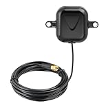 Bingfu Active GPS + BD Dual System Car Navigation SMA Antenna 28dB Gain Satellite Positioning Antenna with RG174 10 ft Cable for Vehicles