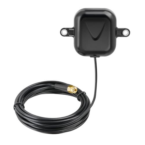 Bingfu Active GPS + BD Dual System Car Navigation SMA Antenna 28dB Gain Satellite Positioning Antenna with RG174 10 ft Cable for Vehicles