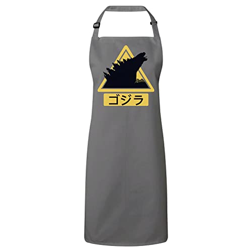 Tablier cuisine gris dinosaure monstre de style culture Japon
