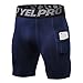 Short Compression Homme Séchage Rapide Running Collants de Sport avec Poches Navy M