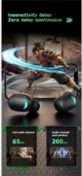 Image of ATEVON Wireless Bluetooth 5.1 Headset G7S Game TWS Real Earphone Radio Competition Low Delay in-Ear Driver Headphones Earbuds