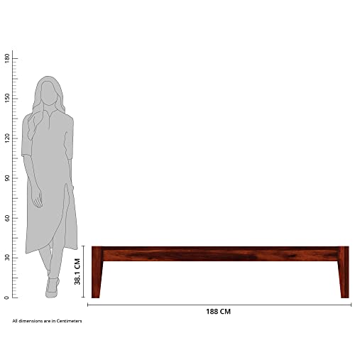 Image of Amazon Brand - Solimo Sheesham Wood Fieri Single Size Bed Without Storage Solid Wood Cot Palang Wooden Bed for Bedroom Home Living Room (Honey Finish)