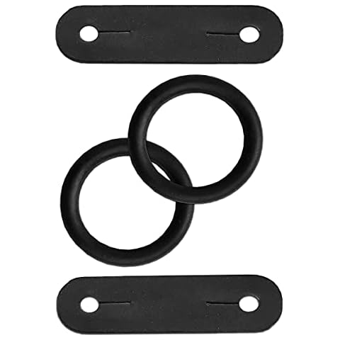 BLACK PEACOCK SAFETY IRONS STIRRUPS RUBBER RINGS & LEATHER CLIPS TABS REPLACEMENT 1 PAIR Cover