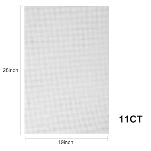 Image of Aida Cloth 11 Count Cross Stitch Fabric,19x28inch (11CT,White)