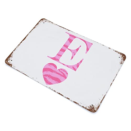 Monogramme en métal cœur lettre E, une œuvre d'art rustique haut de gamme - 8
