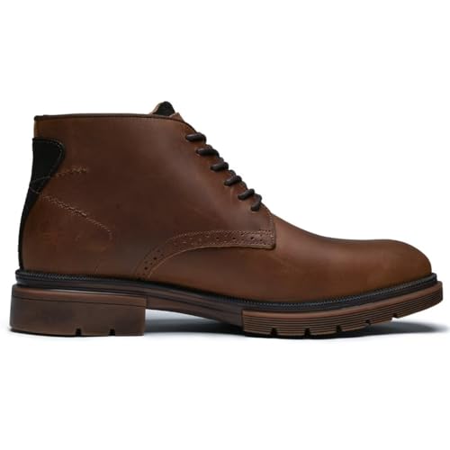 Image of Arkbird Men's Chukka Boots, Leather Ankle Dress Boot Casual Oxfords Lace Up Work Shoes CR-Brown 10.5