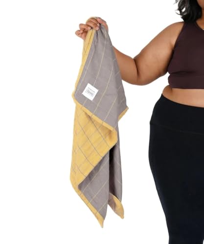 Image of Doctor Towels, World's First Banana Double Cloth Bath Towels (Plus Size) | Dermatologist Tested for Sensitive Skin | 240 GSM Towels for Bath Large Size | Clinically Tested to Help Reduce Acne - Golden