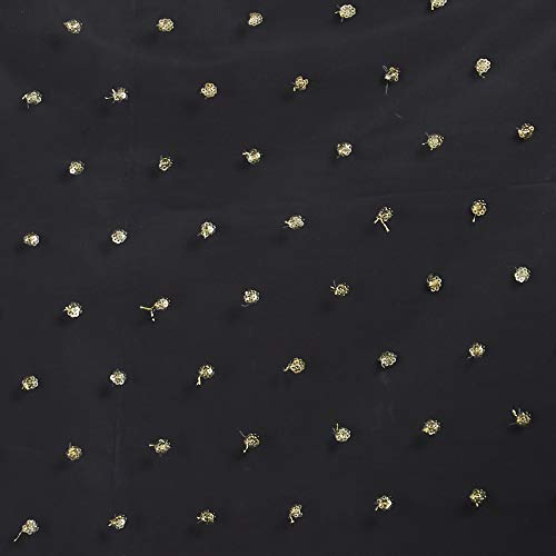 DUPATTA BAZAAR Damen-Netz Dupatta, Schwarz: Gold, Einheitsgröße