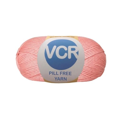 Image of VCR Peach Yarn, Pill-Free Soft Knitting Yarn, 100 Grams Hank, 263 Meters Length, Low-Pill Acrylic Yarn, Soft Crosia Threads, Pack of 1, Suitable for Beanies, Caps and Gloves
