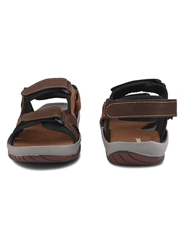 Image of Prolific Men's Casual Outdoor Sandals | Lightweight Comfort Sandals with Cushioned Sole | Durable Anti-Skid Velcro Strap Floaters for Men | Outdoor & Dailywear