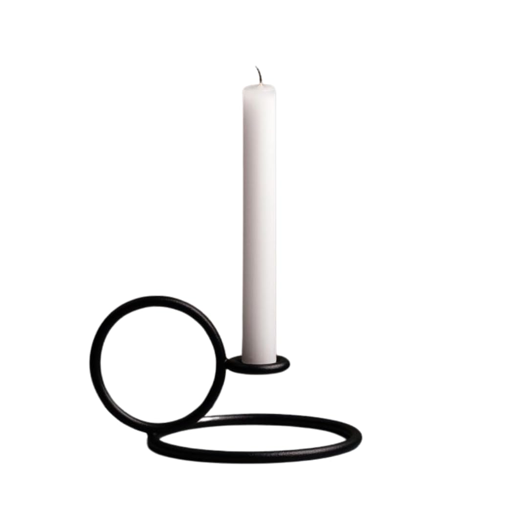 LHEHUMA® Spiral Candle Holder for Home Décor, Matte Black Metal Tea Light Stand, Heat-Resistant Minimalist Candle Stand for Living Room, Dining Table, Bedroom & Modern Decorative Centerpiece