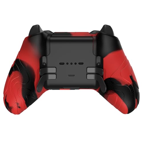 Image of PlayVital Mountain Range Edition Silicone Cover for Xbox Elite Wireless Controller Series 2, Red & Black Anti-Slip Controller Skin for Xbox Elite Series 2 Core with Thumb Grips