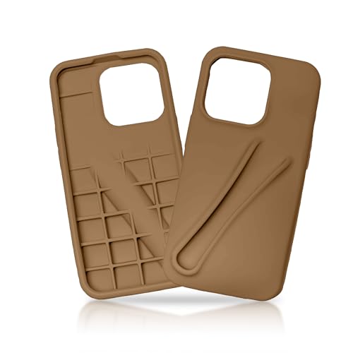 Étui brillant à lèvres marron de luxe pour iPhone 13 Pro en silicone souple